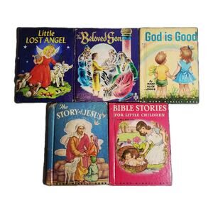 Christian Religious Vintage 1950's Little Reader Book Lot Junior Elf Books